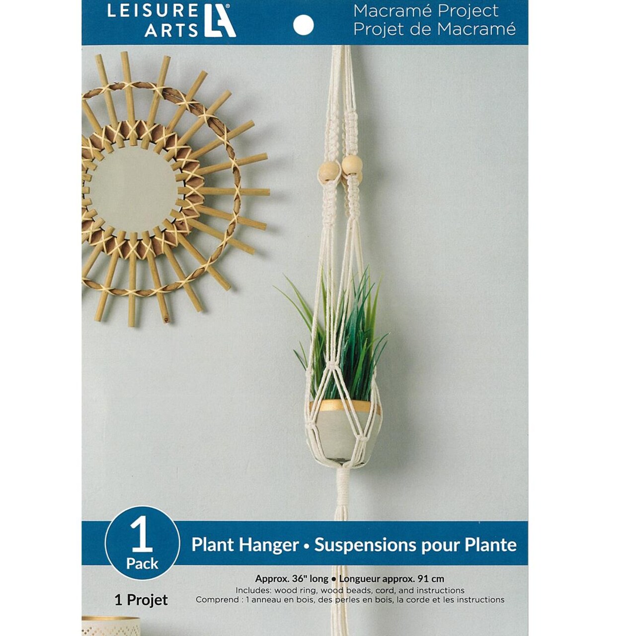 Leisure Arts Macrame Kit Plant Hanger, Macrame Kits For Adults Beginners, Plant Hanger Kit, Beginners Kit, Diy Kit Beginner
